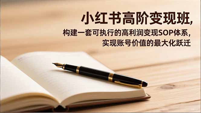 小红书高阶变现班，构建一套可执行的高利润变现SOP体系，实现账号价值的最大化跃迁-朽念云创