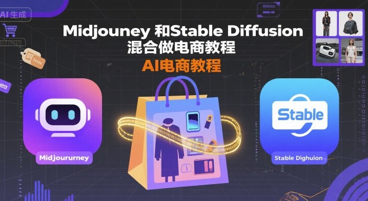 Midjourney和Stable Diffusion混合做电商教程-ai电商教程-朽念云创