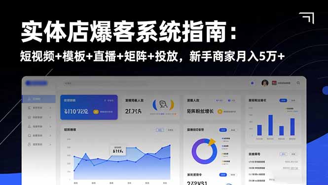 实体店爆客系统指南：短视频+模板+直播+矩阵+投放，新手商家月入5万+-朽念云创