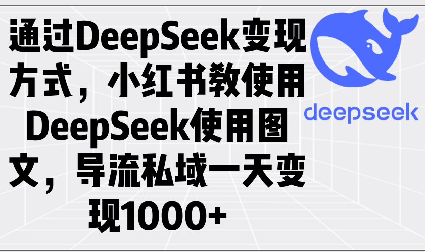 通过DeepSeek变现方式,小红书教使用DeepSeek图文,导流私域一天变现1000+-朽念云创