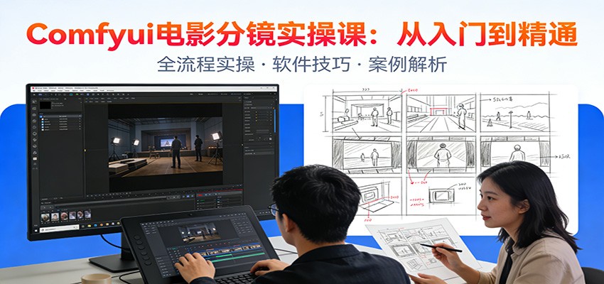ComfyUI电影分镜实操课：分镜一致性，全流程AI视频制作，零基础也能做专业分镜-朽念云创