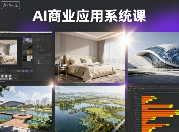 AI商业应用系统课，室内-软装-建筑-景观，智能设计+效果图+动画画实战-朽念云创
