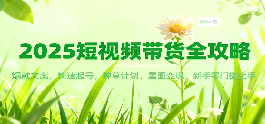 2025短视频带货全攻略：爆款文案，快速起号，种草计划，星图变现，新手零门槛上手-朽念云创