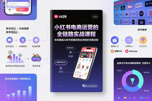 小红书电商运营的全链路实战课程，系统覆盖从账号搭建到商业变现的完整流程-朽念云创