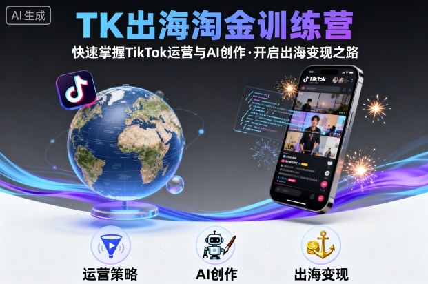 TK出海淘金训练营，助你快速掌握TikTok运营与AI创作，开启出海变现之路-朽念云创