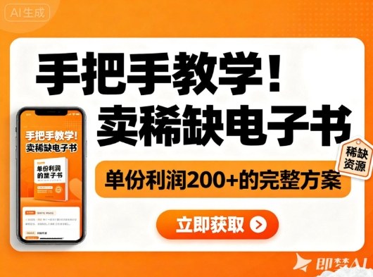 手把手教学！在小红书卖稀缺电子书，单份利润2张+的完整方案-朽念云创