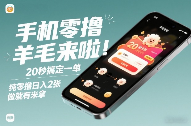手机零撸薅羊毛来啦！20秒搞定一单，纯零撸日入2张，做就有米拿【揭秘】-朽念云创