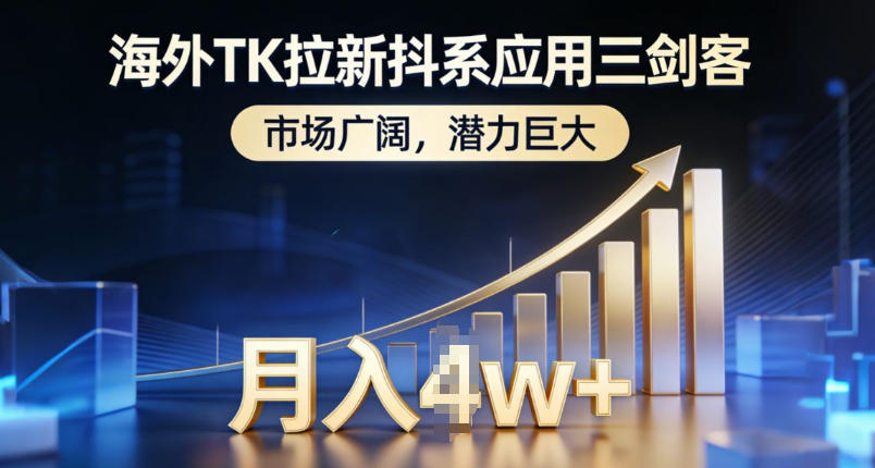 海外TK拉新抖系应用三剑客，市场广阔，潜力巨大，月入1w+-朽念云创