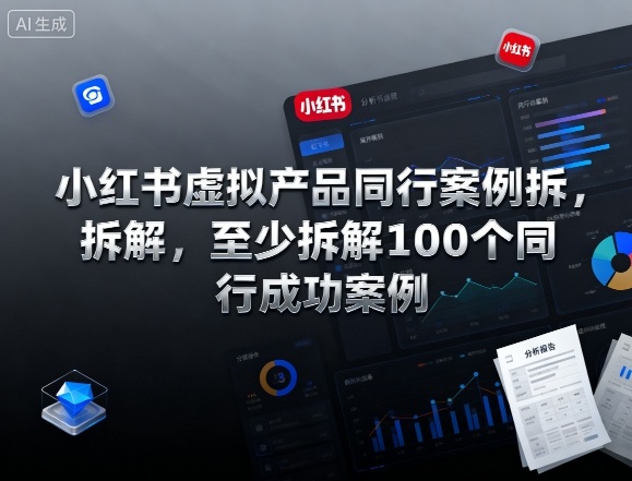 小红书虚拟产品同行案例拆解，至少拆解100个同行成功案例(完结)-朽念云创