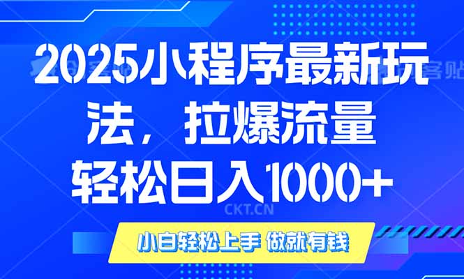2025年小程序最新玩法，流量直接拉爆，单日稳定变现1000+-朽念云创
