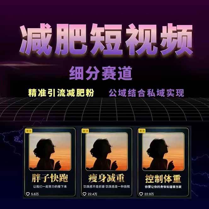 图片[2]-减肥短视频运营实战课：含素材制作、剪映教学，讲精准引流、变现设计与内容模板技巧-朽念云创