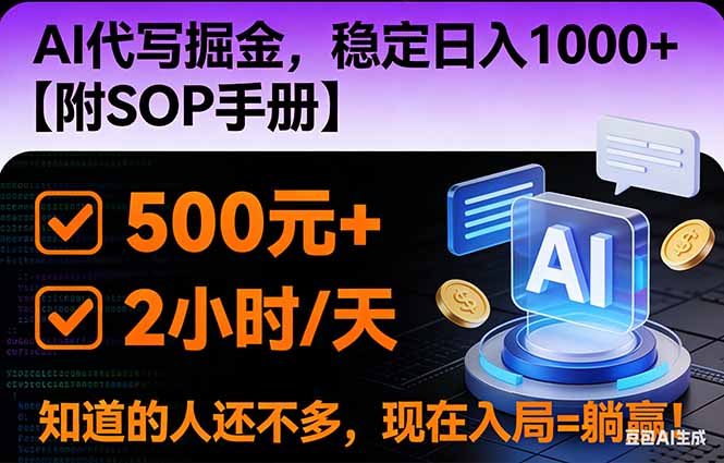 2026风口项目,AI代写掘金,稳定日入1000+,掌握核心技能【附SOP手册】-朽念云创