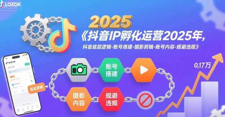抖音IP孵化运营2025年，抖音底层逻辑-账号搭建-摄影剪辑-账号内容-规避违规-朽念云创