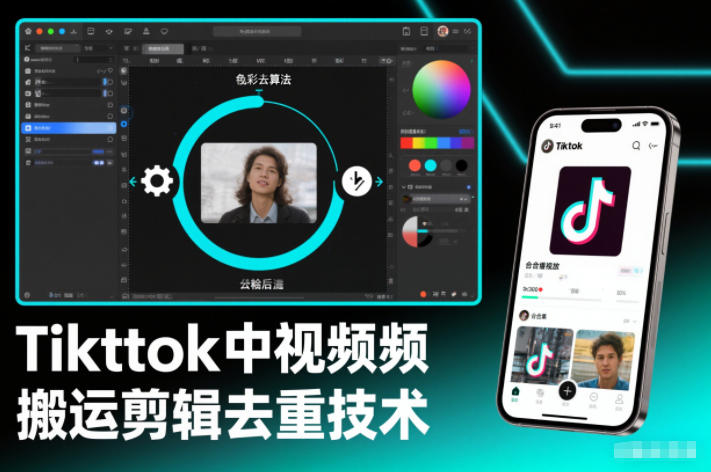 Tiktok中视频纯搬运剪辑去重技术，外来技术，自行测试-朽念云创