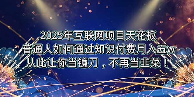 2025年互联网项目天花板，普通人如何通过卖项目实现逆风翻盘，月入5W＋！-朽念云创