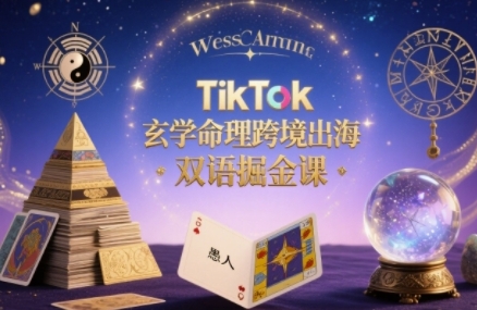TikTok玄学命理跨境出海双语掘金课，手把手教你用命理知识精准直击海外用户痛点-朽念云创