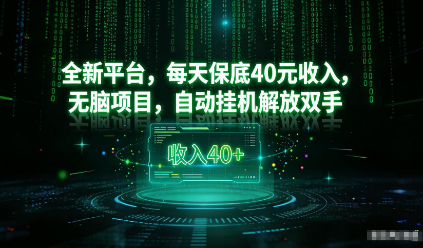 最新看广平台，每天保底30-4米，无脑项目，自动挂G解放双手【揭秘】-朽念云创