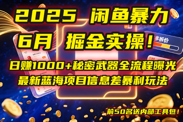 2025闲鱼暴力掘金实操！日赚1000+秘密武器全流程曝光，最新蓝海项目信…-朽念云创