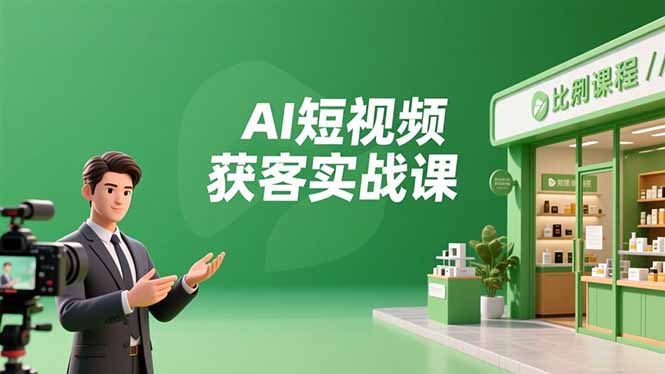 AI短视频获客实战课，数字人创作、实体行业应用、精准引流，30天获取客源月入6万+-朽念云创