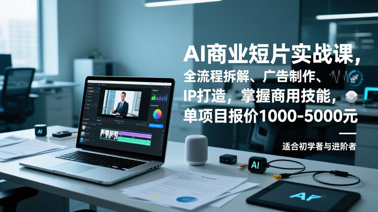 AI商业短片实战课,全流程拆解、广告制作、IP打造,掌握商用技能,单项目报价1000-5000元-朽念云创