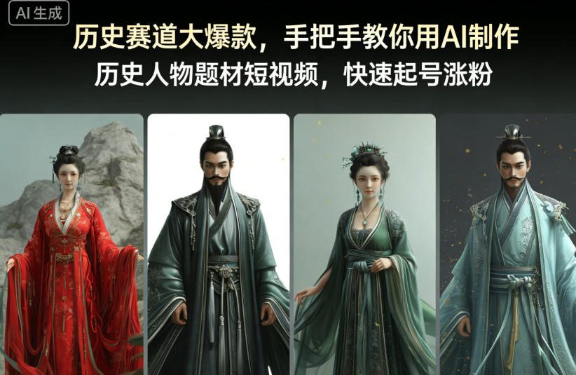 历史赛道大爆款，手把手教你用AI制作历史人物题材短视频，快速起号涨粉-朽念云创