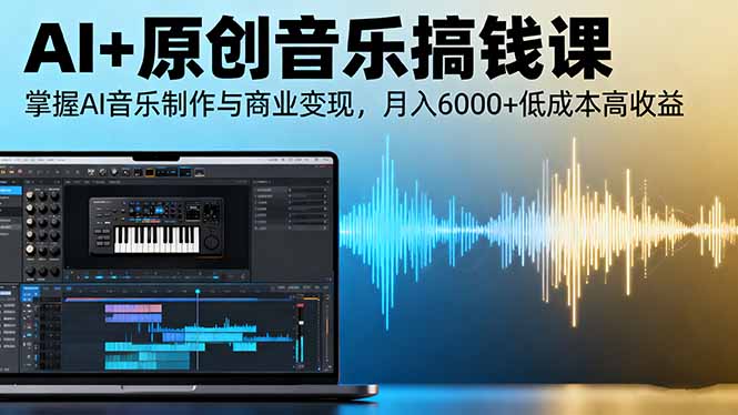 AI+原创音乐搞钱课：掌握AI音乐制作与商业变现，月入6000+低成本高收益-朽念云创