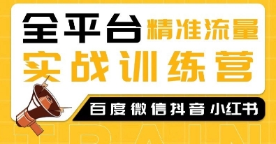 全平台精准流量实战训练营，百度微信抖音小红书SEO引流教程-朽念云创