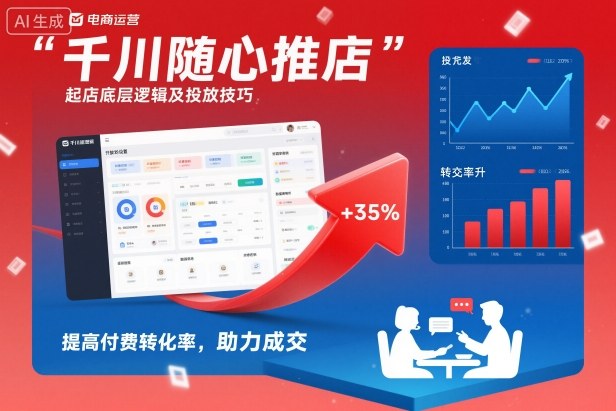 千川随心推起店底层逻辑及投放技巧，提高付费转化率，助力成交-朽念云创
