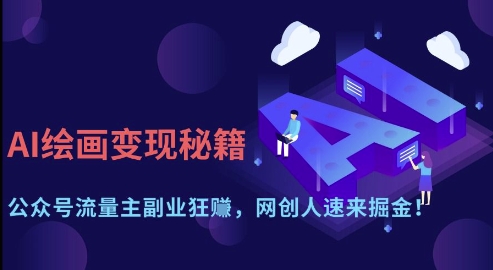 AI绘画变现秘籍：公众号流量主副业狂挣，网创人速来掘金【揭秘】-朽念云创