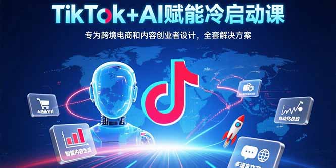 TikTok+AI赋能冷启动课：专为跨境电商和内容创业者设计，全套解决方案-朽念云创